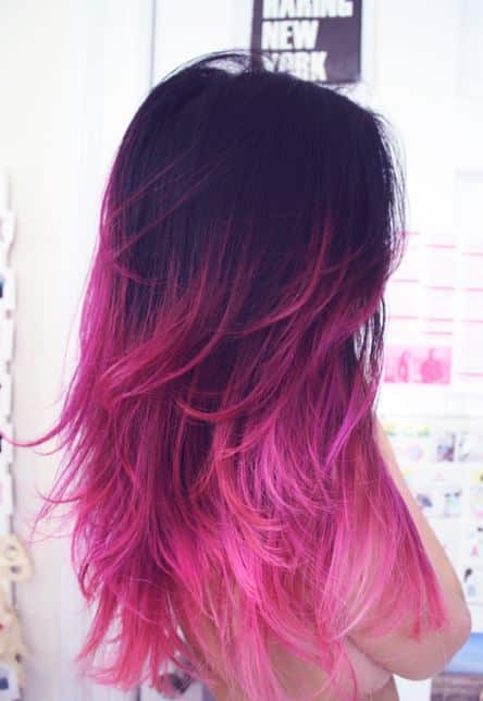 Pink Ombre Hair Model