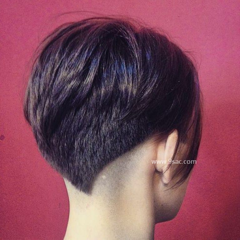 Angled Bottom Pixie Hair Model