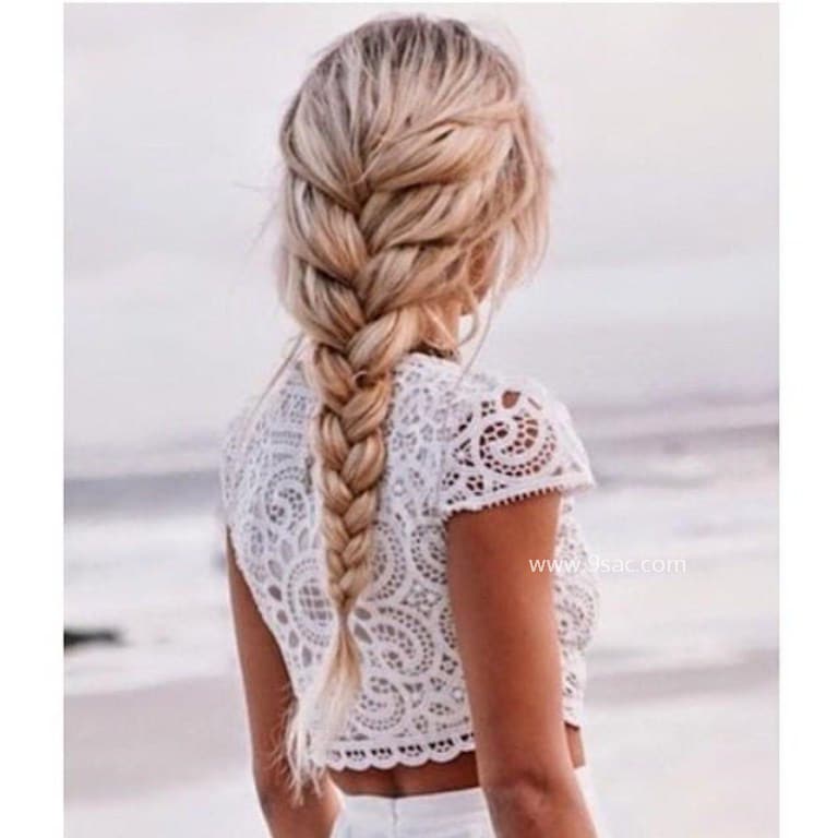 Simple French Braid Hair Model