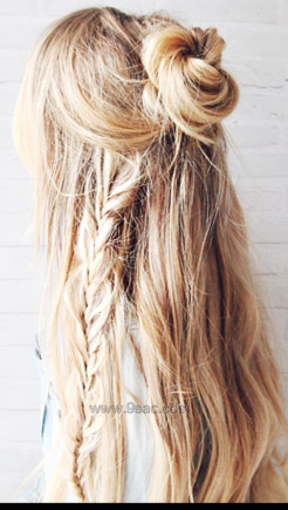 Bohemian Knit Knob Long Hair Model