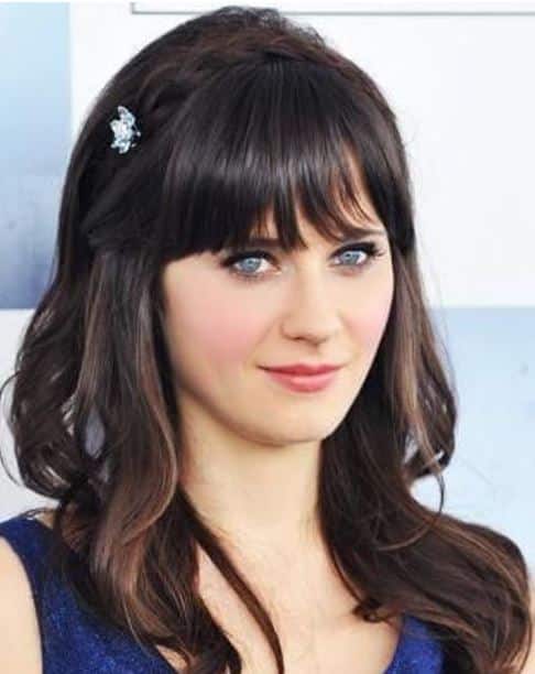 Zooey Deschanel Kahverengi Saç Rengi Koyu Kahve