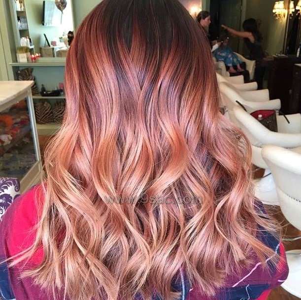 Strawberry yellow balayage colors