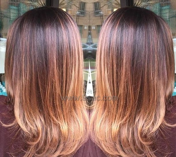 Rose gold hair color transitions