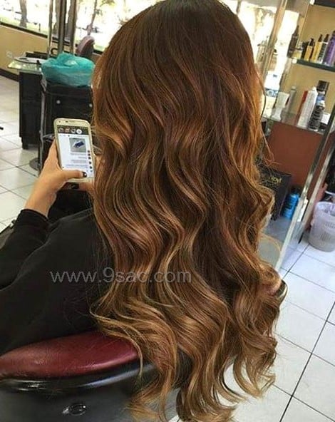 Caramel coffee balayage color