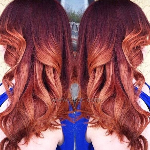 Red balayage colors