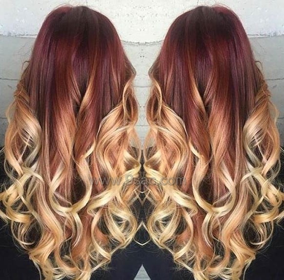 Balayage amarillo rojo