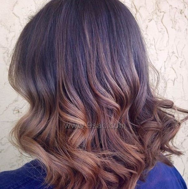 Lobe hair light brown balayage