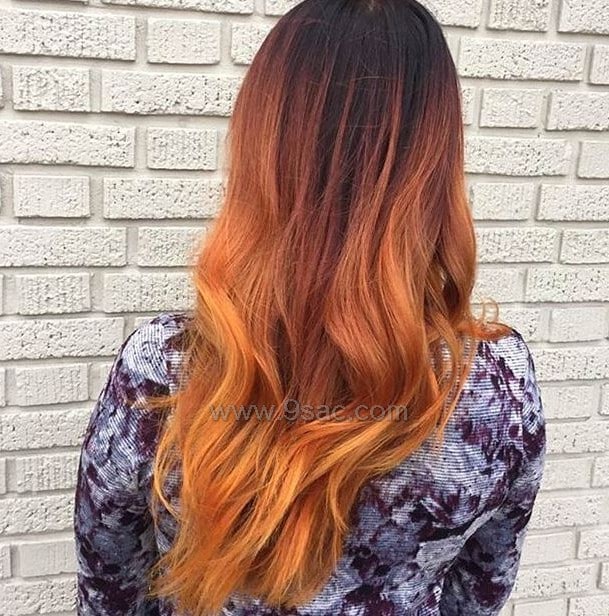 Colores de balayage naranja