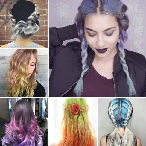 2016 yılı Gri ve Rengarenk Ombre Saç Renkleri