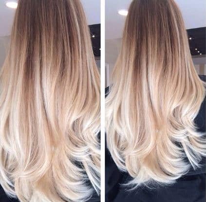 Platinum-yellow ombre