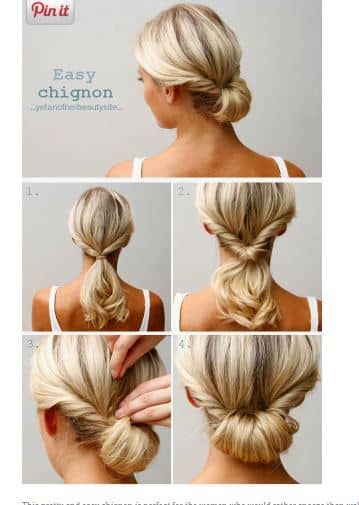 5 Minute bun hairstyle