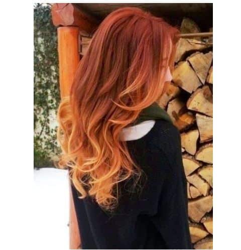 Kızıl ombre uzun saç