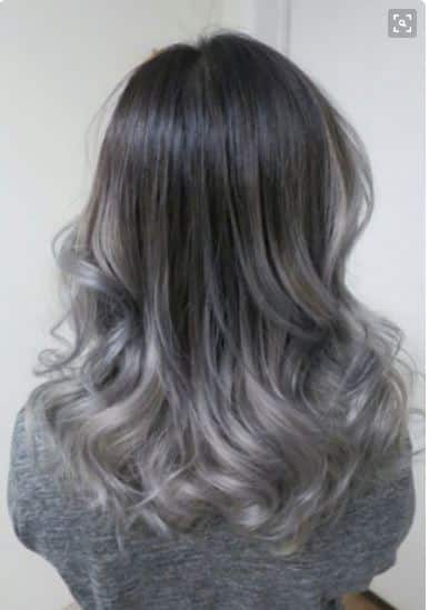 Gray Ombre Transición a los Colores del Cabello