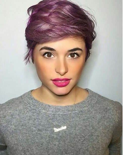 Short Hair Model Purple Hair Color