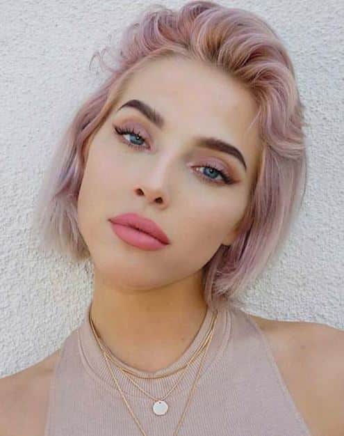 Pink Hair Color Short Hairstyle