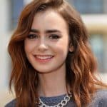 Lily colling 2017 brunette hair color and shoulder alignment hairstyle