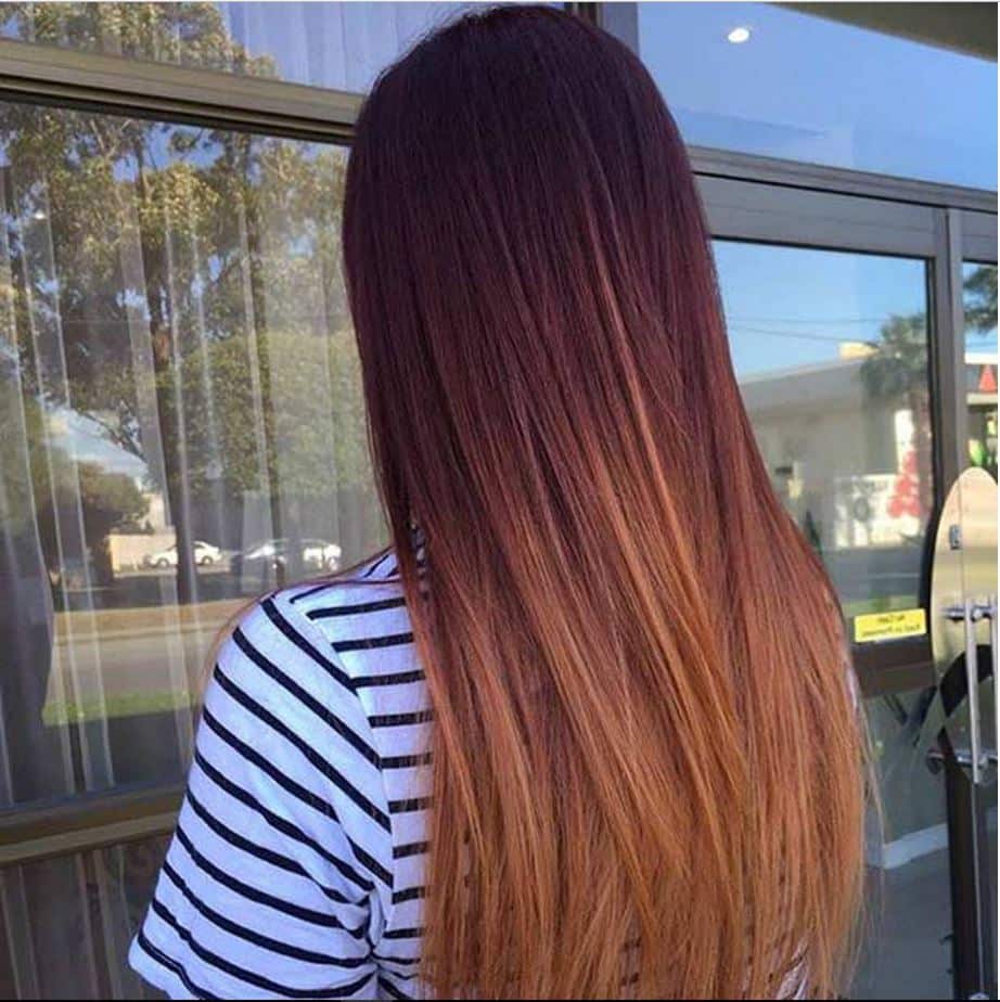 2017 Bottoms Dark Ends Copper Hair Color