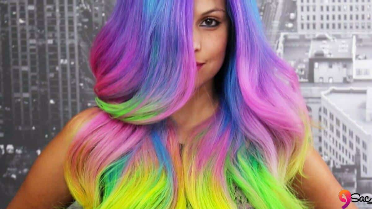 Gray and Colorful Ombre Hair Colors