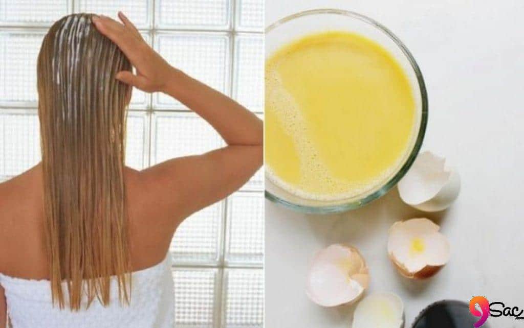 Hair straightening with olive oil and eggs